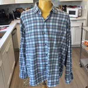 Peter Millar Navy and White Checkered Shirt